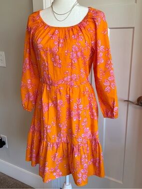 J Crew Bright Floral Scoopneck 100% Cotton Dress. Size 4